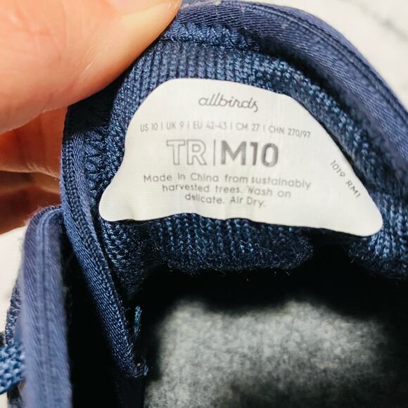 Allbirds Sneakers Mens 10 Blue Tree Runners Weave Walking Everyday Shoes - Picture 9 of 9